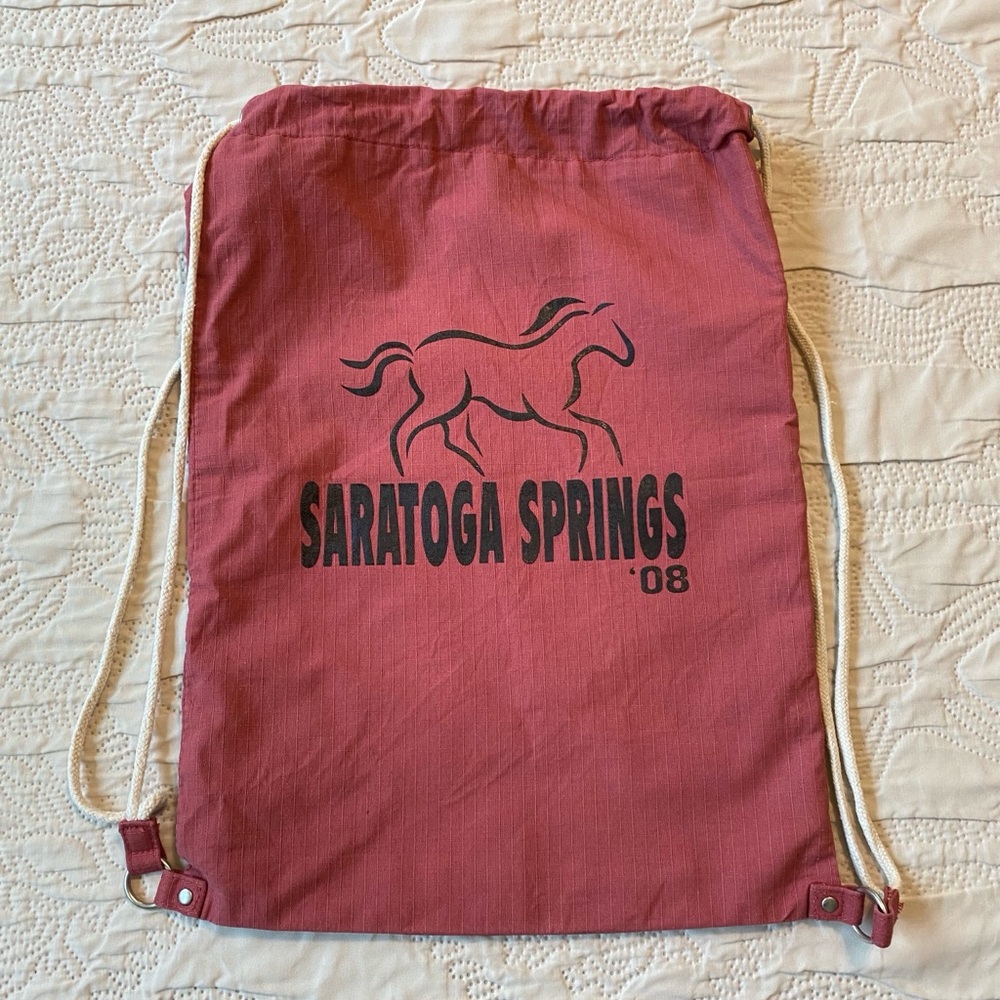 🍀Saratoga Springs ‘08 Drawstring Knapsack Bag